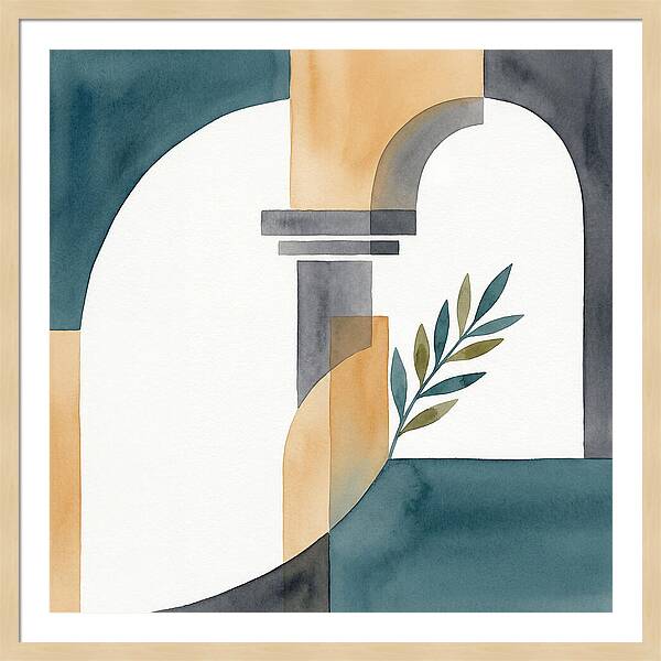 Greek Ruins In Minimalist Style