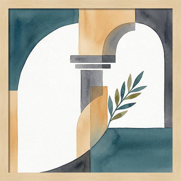 Greek Ruins In Minimalist Style