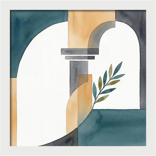 Greek Ruins In Minimalist Style