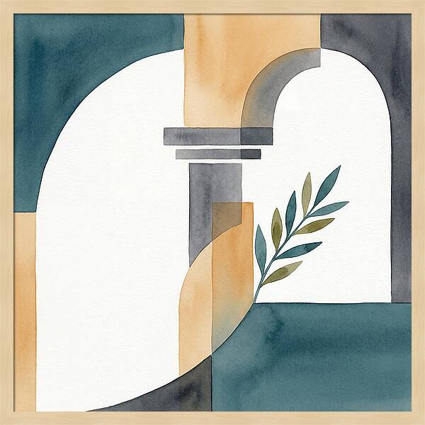Greek Ruins In Minimalist Style