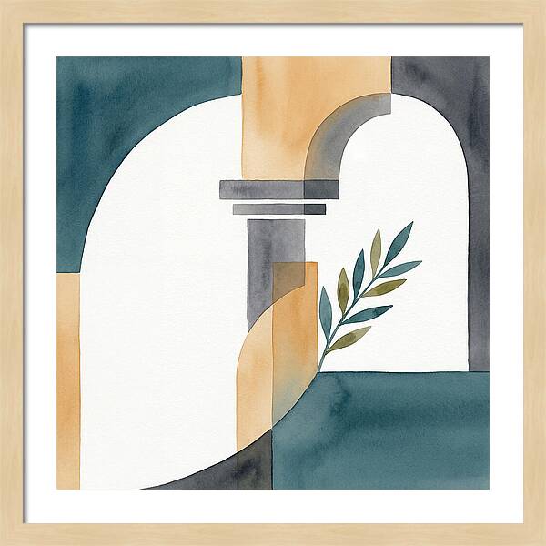 Greek Ruins In Minimalist Style