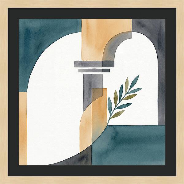 Greek Ruins In Minimalist Style