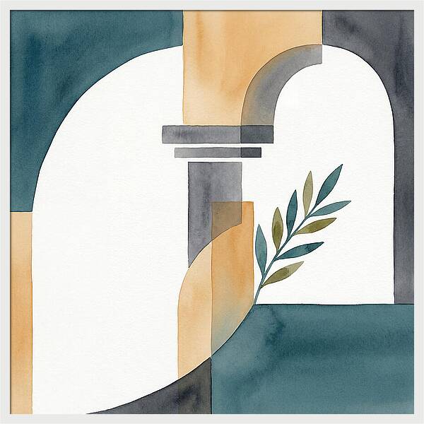Greek Ruins In Minimalist Style
