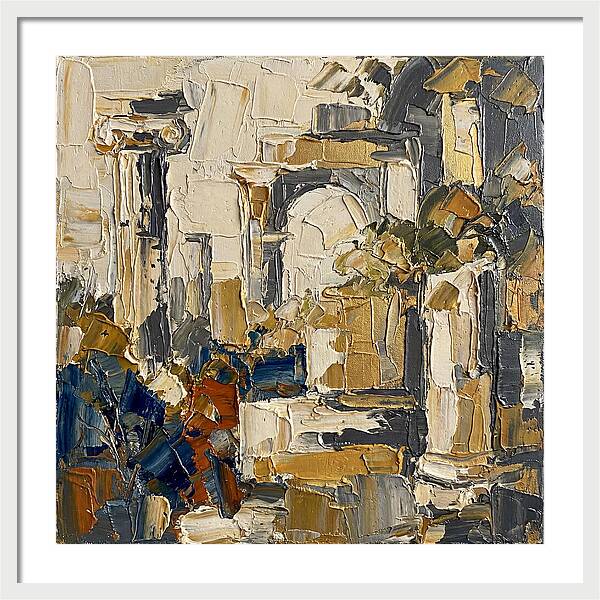 Greek Ruins In Palette Knife