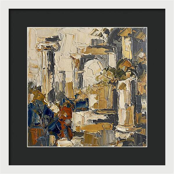 Greek Ruins In Palette Knife