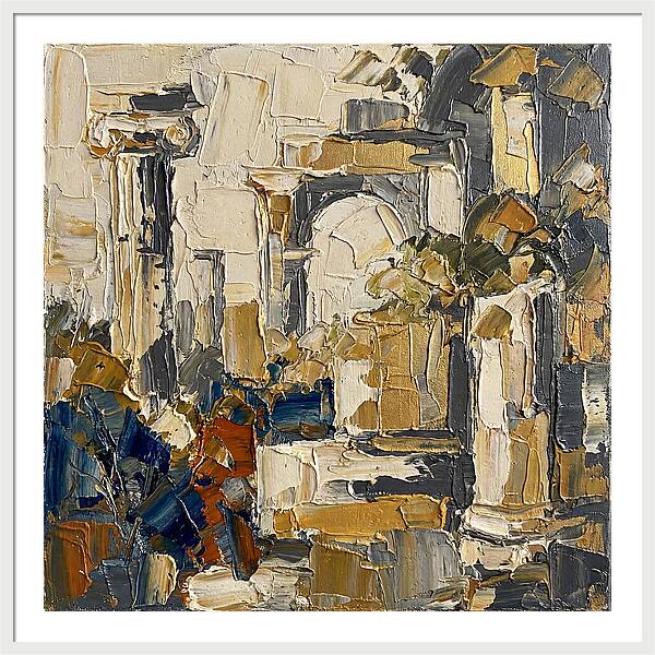 Greek Ruins In Palette Knife