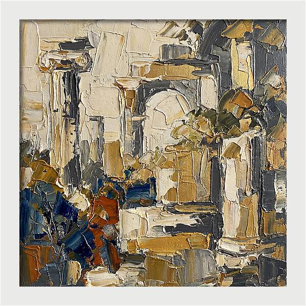 Greek Ruins In Palette Knife