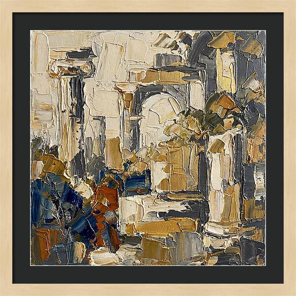 Greek Ruins In Palette Knife