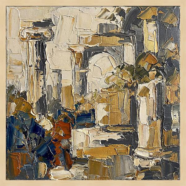 Greek Ruins In Palette Knife