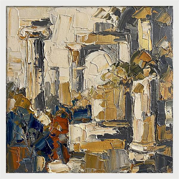 Greek Ruins In Palette Knife