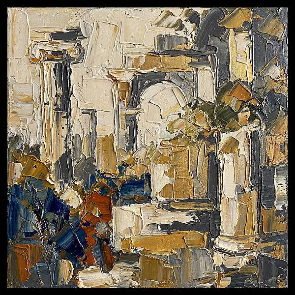 Greek Ruins In Palette Knife