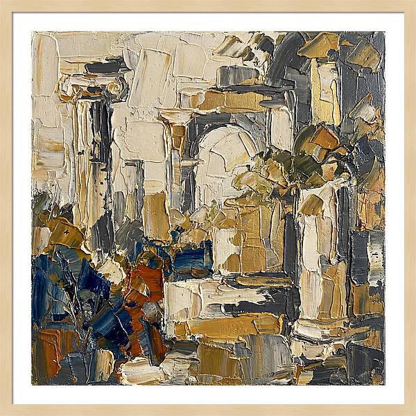 Greek Ruins In Palette Knife