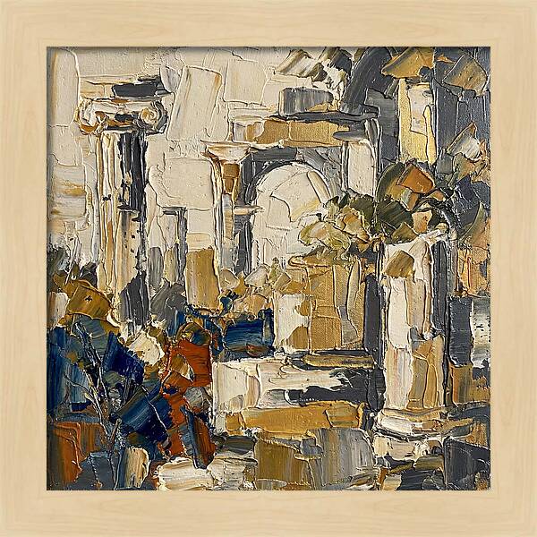 Greek Ruins In Palette Knife