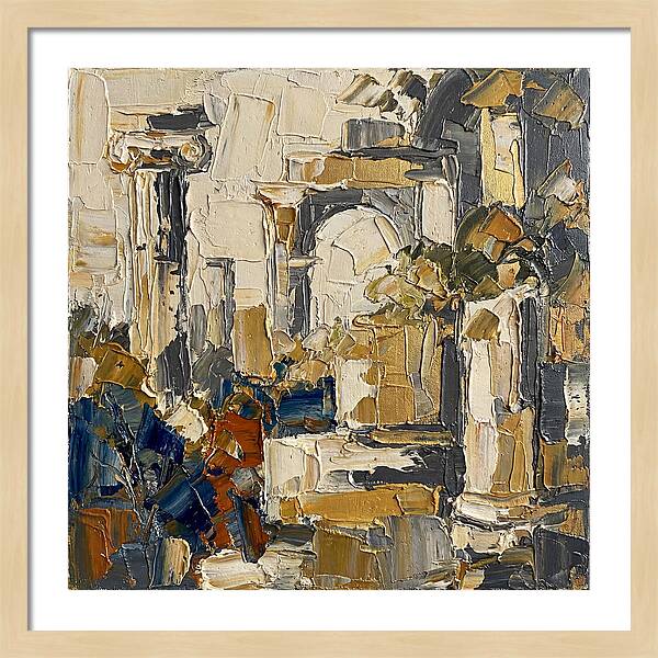 Greek Ruins In Palette Knife
