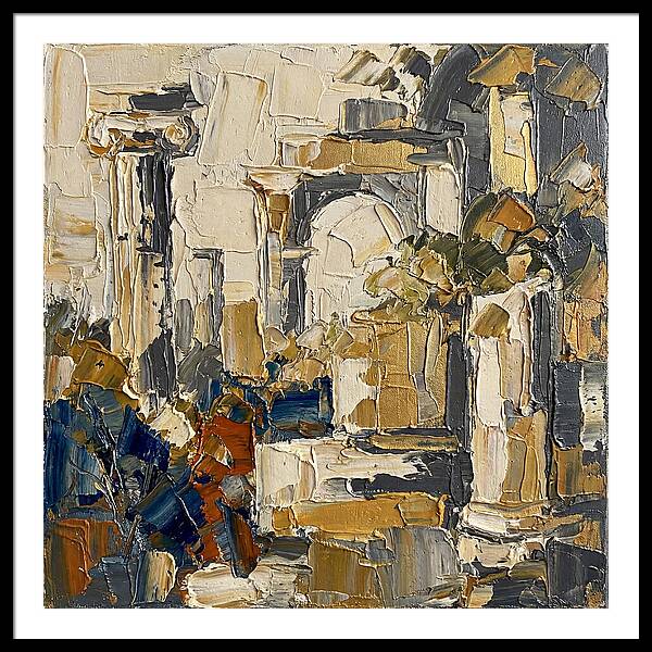 Greek Ruins In Palette Knife