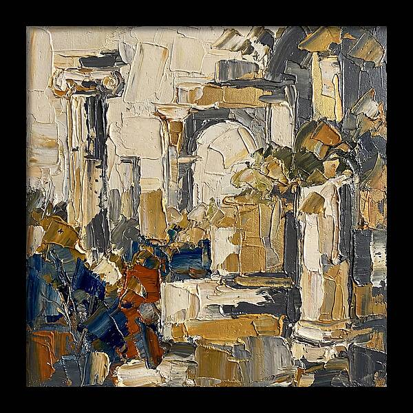 Greek Ruins In Palette Knife