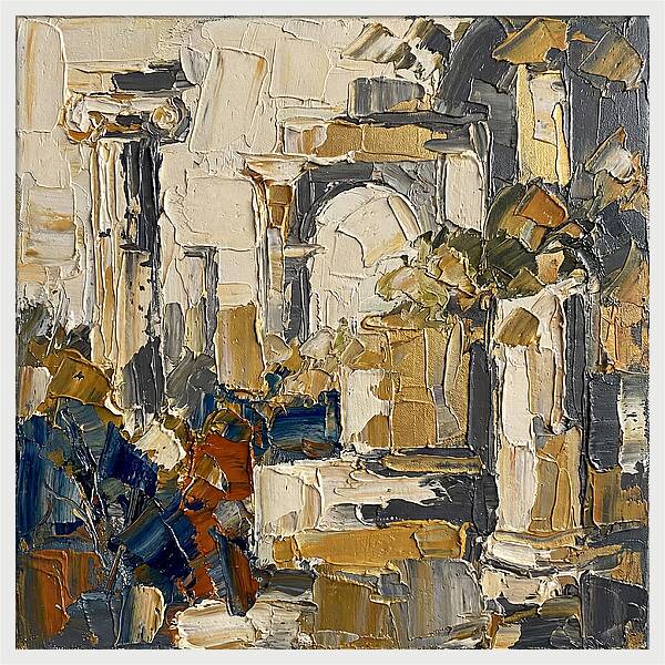 Greek Ruins In Palette Knife
