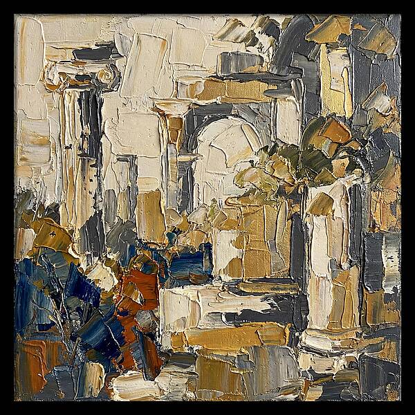 Greek Ruins In Palette Knife