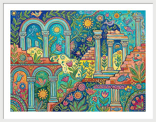 Greek Ruins In Vibrant Colors