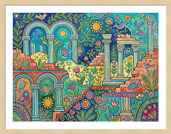 Greek Ruins In Vibrant Colors