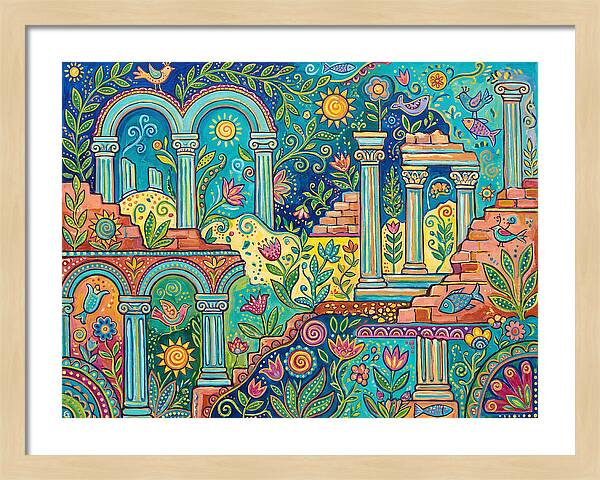 Greek Ruins In Vibrant Colors