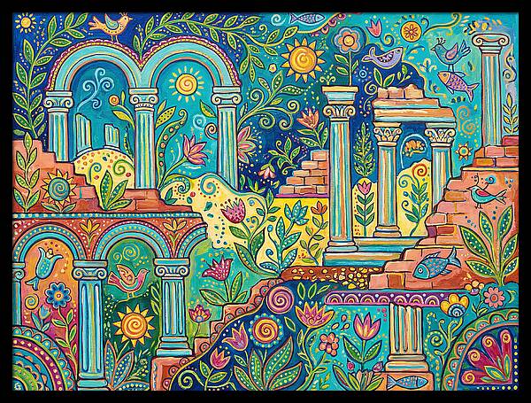 Greek Ruins In Vibrant Colors