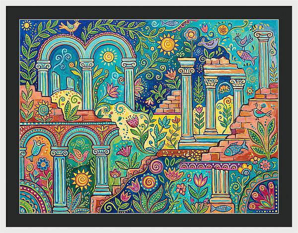 Greek Ruins In Vibrant Colors