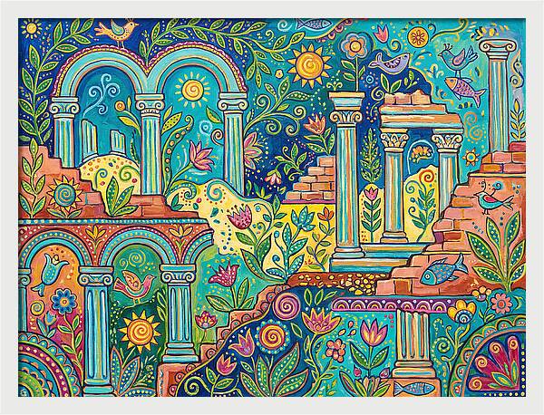 Greek Ruins In Vibrant Colors