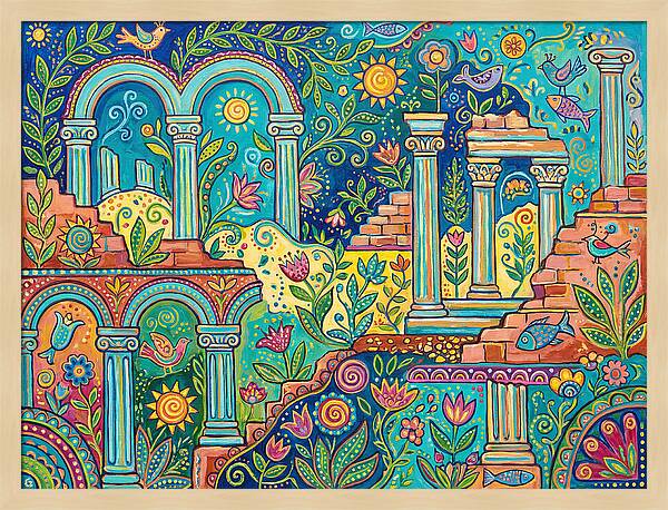 Greek Ruins In Vibrant Colors