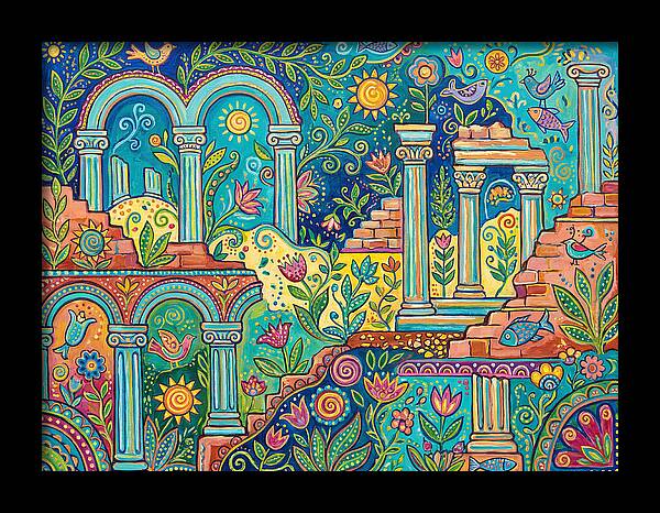 Greek Ruins In Vibrant Colors