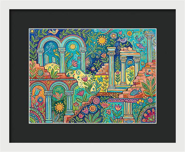 Greek Ruins In Vibrant Colors