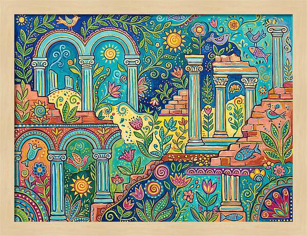 Greek Ruins In Vibrant Colors