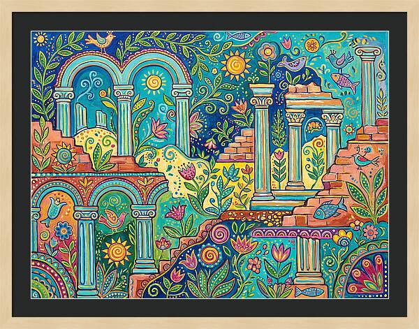 Greek Ruins In Vibrant Colors