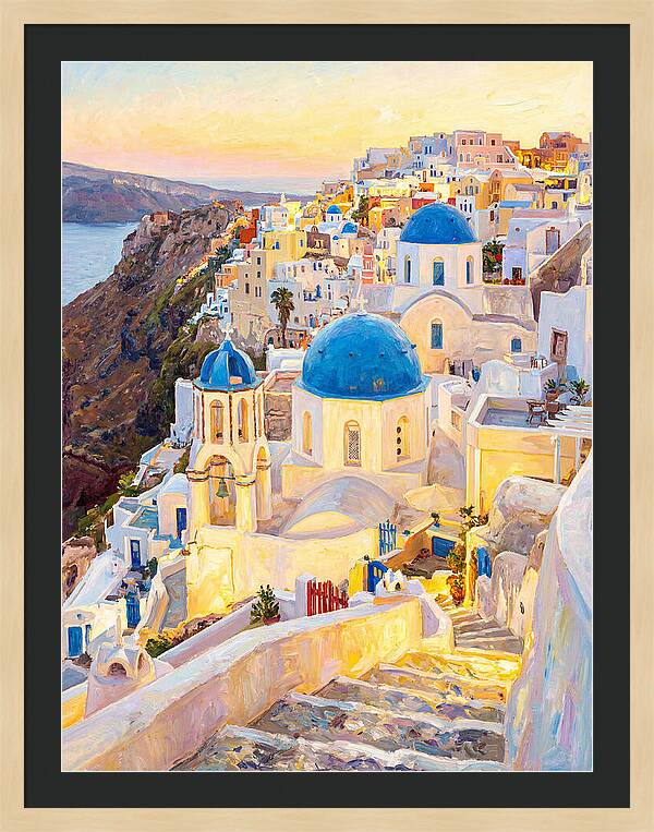 Greek Village At Dusk