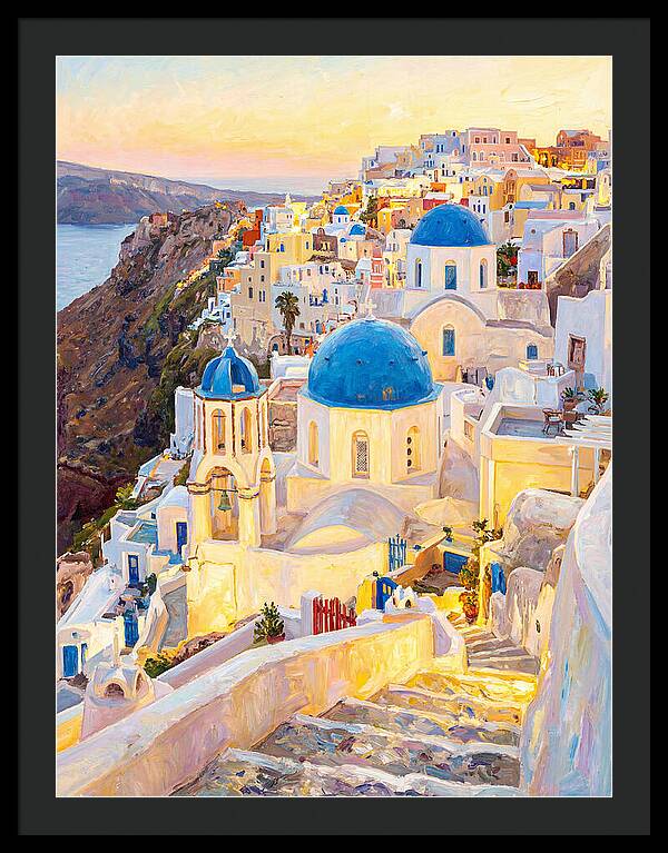 Greek Village At Dusk