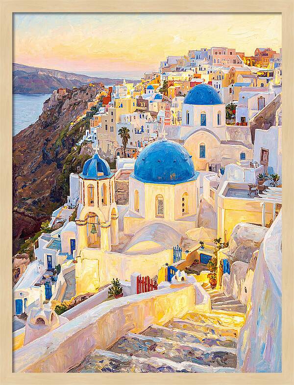 Greek Village At Dusk