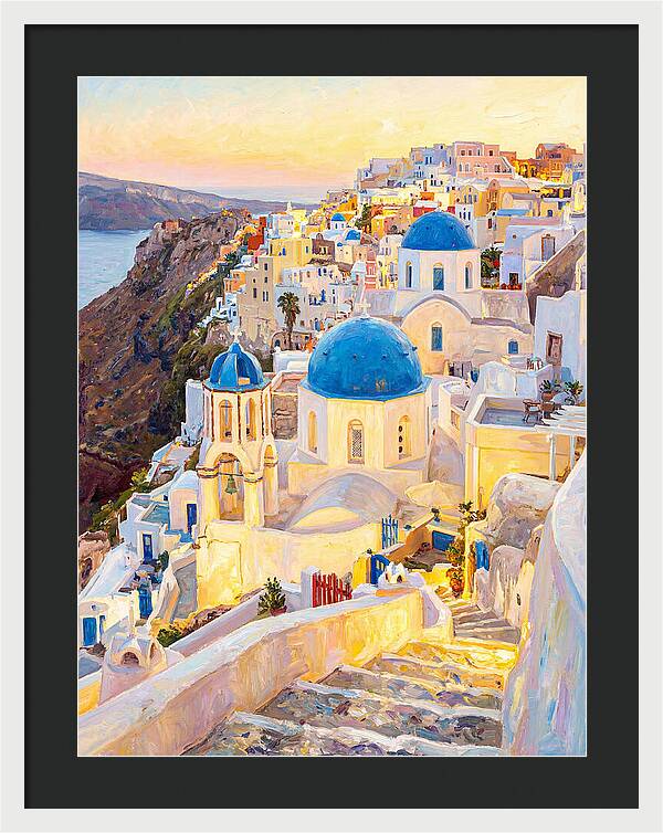 Greek Village At Dusk