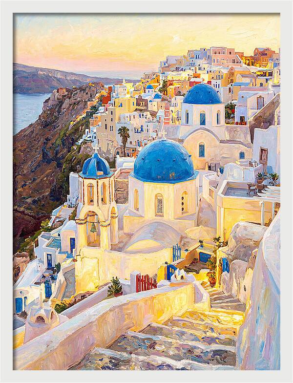 Greek Village At Dusk