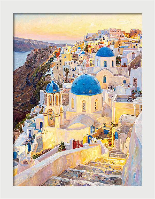 Greek Village At Dusk