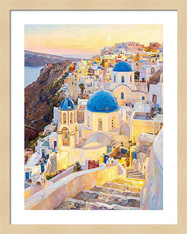 Greek Village At Dusk