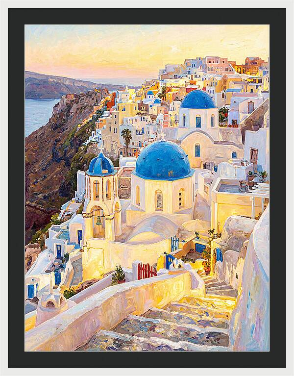 Greek Village At Dusk