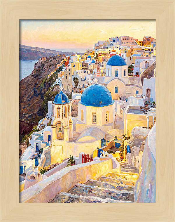 Greek Village At Dusk