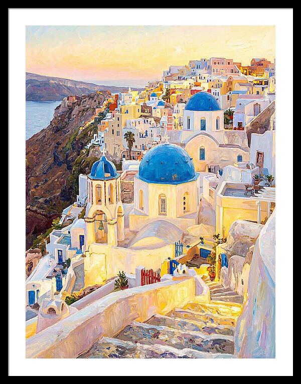Greek Village At Dusk