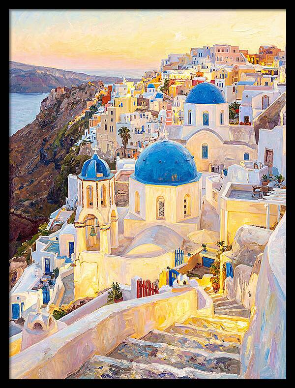 Greek Village At Dusk