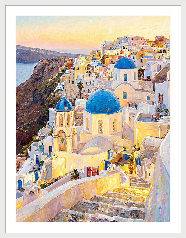 Greek Village At Dusk