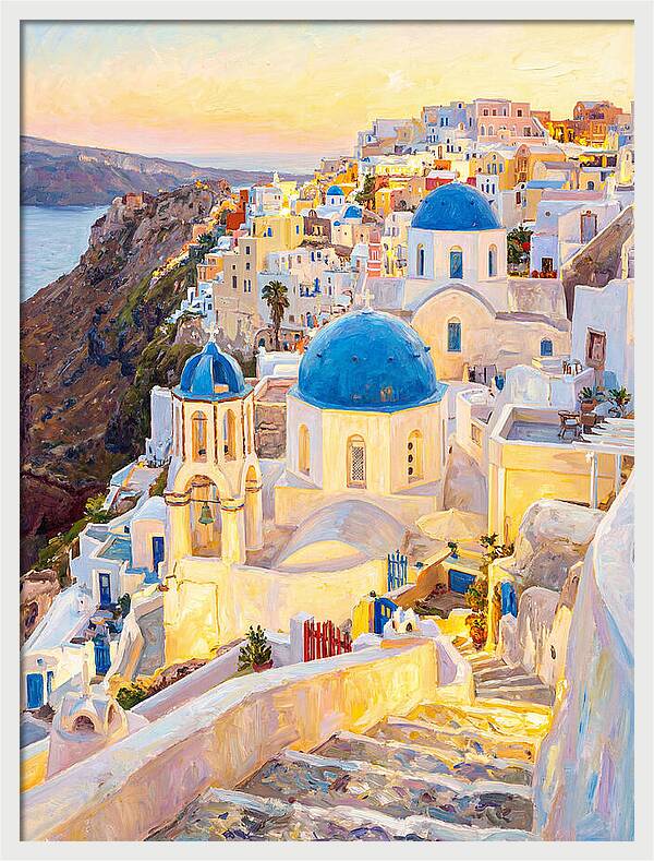 Greek Village At Dusk