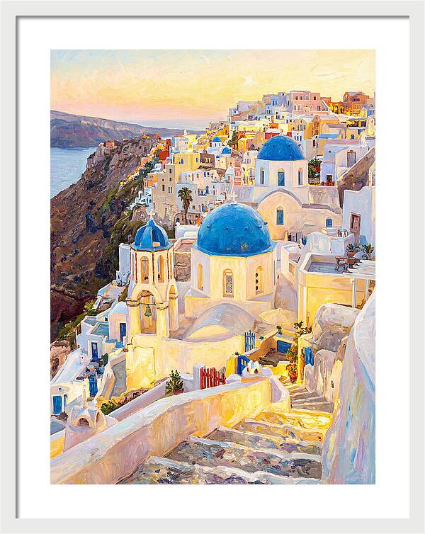Greek Village At Dusk