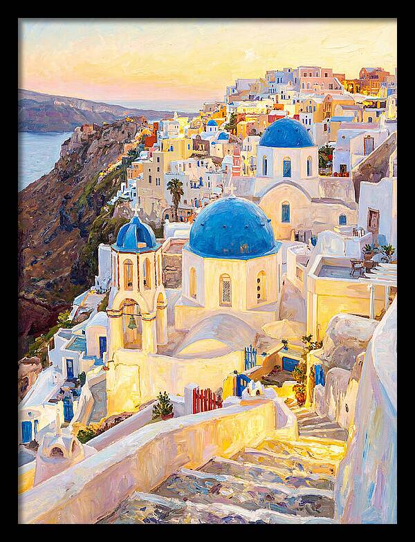 Greek Village At Dusk