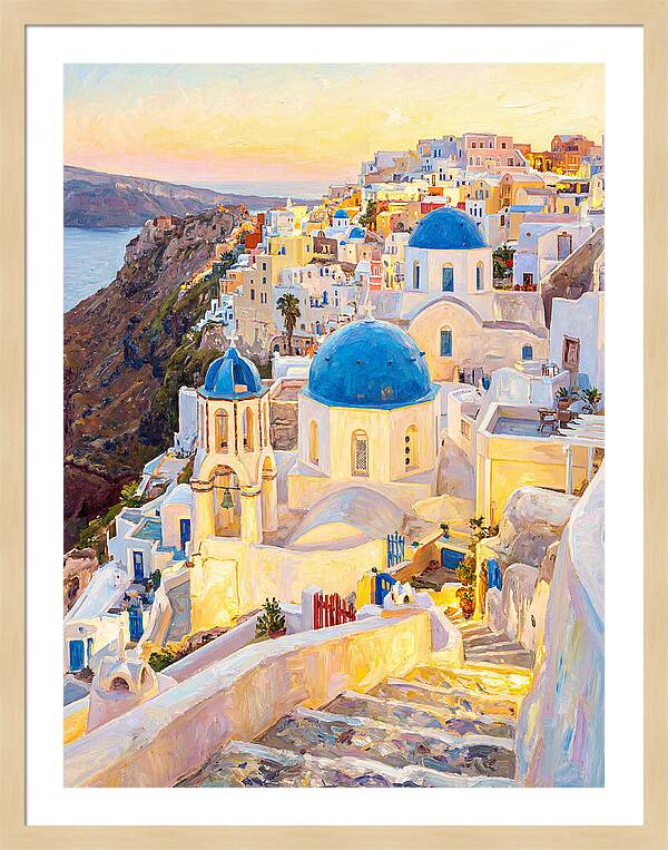 Greek Village At Dusk