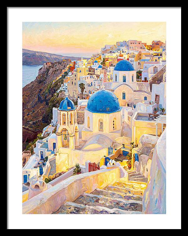 Greek Village At Dusk